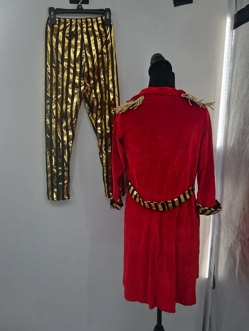 Kids Red Ringmaster Costume with Gold Trim